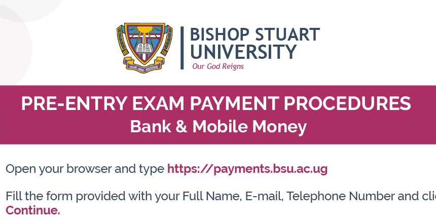 Bachelor of Laws Pre-entry Examination Payment Procedures Academic Year 2020/2021