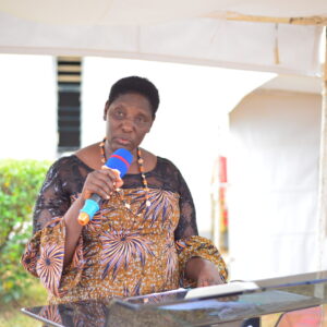 The VC, Prof. Maud Kamatenesi Mugisha delivers her speech during the opening of the 7th BSU Week and confirmation service 31st July 2022