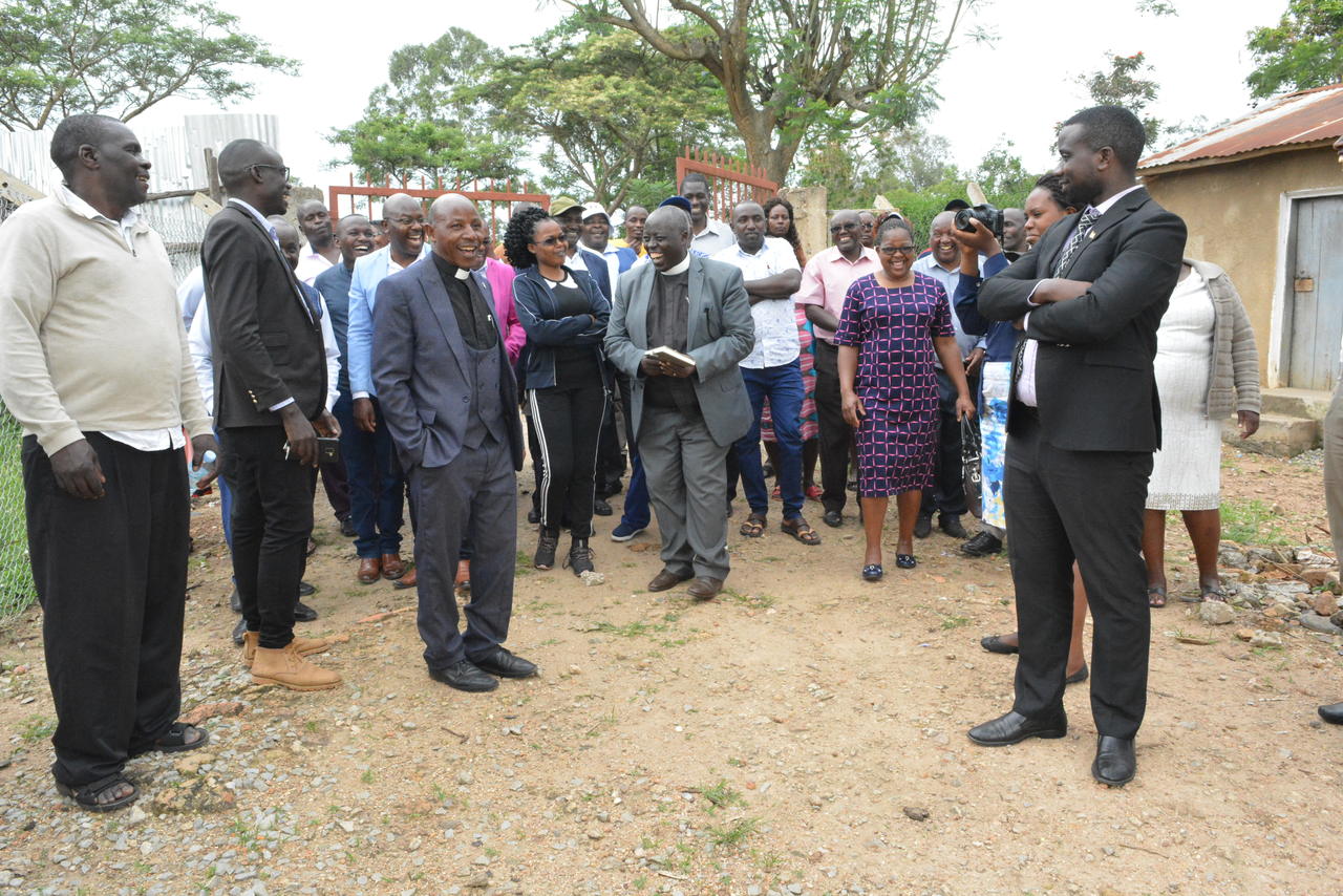 Some of BSU Administrators alongside the visitors on their arrival at the University farm