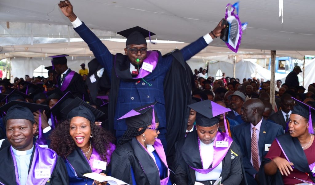 LLB graduand celebrates his degree achievement at the 18th congregation of BSU 2023