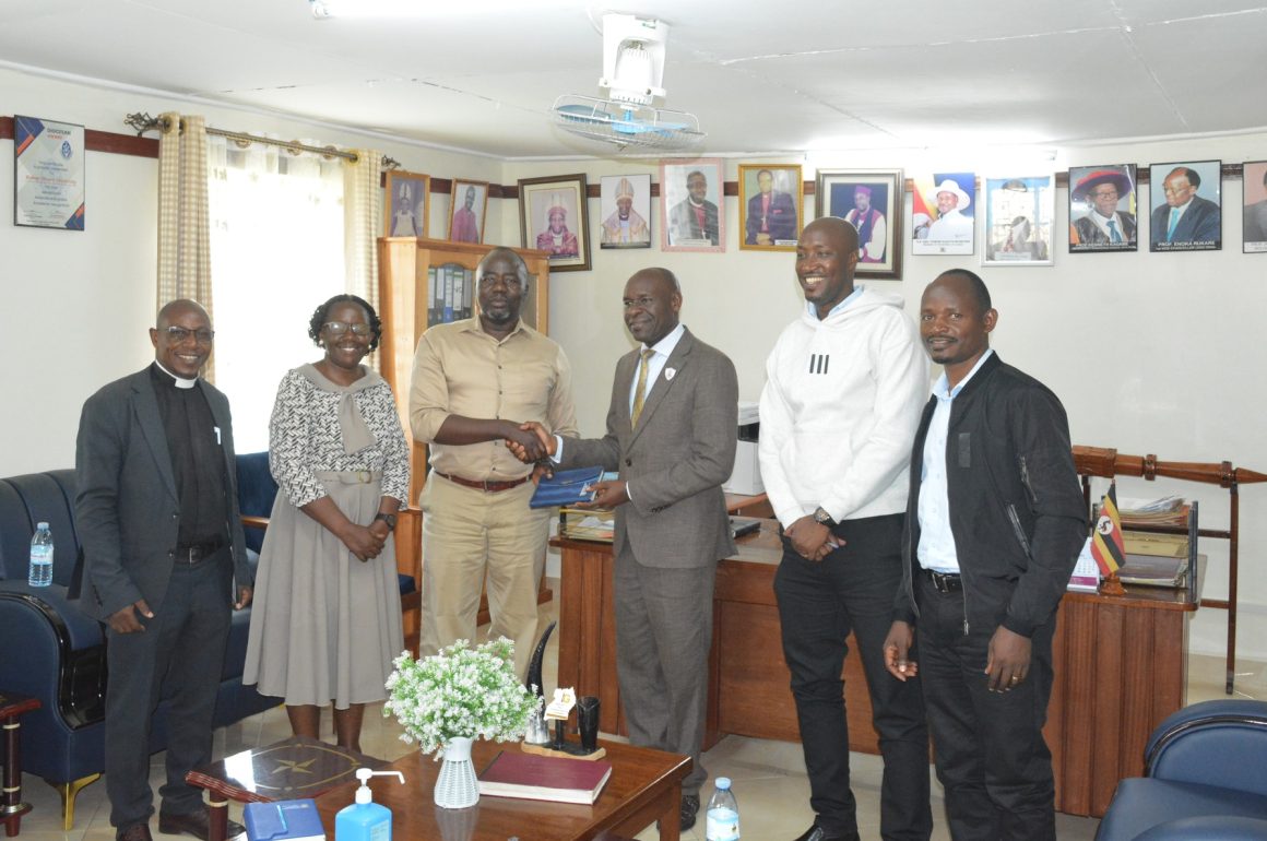 Chief of Party for the SAY Project under AVSI Foundation, Mr. Moses Cik, pay a courtesy visit to the Vice Chancellor, Prof. John F. Mugisha COP (SAY Project) Mr. Moses Cik pays a courtesy visit to VC, Prof. John F. Mugisha