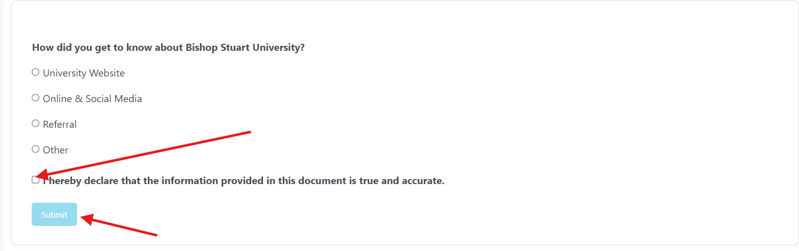 Final Submission and Declaration